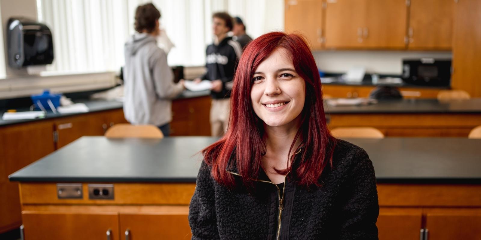 Smiling student in lab 